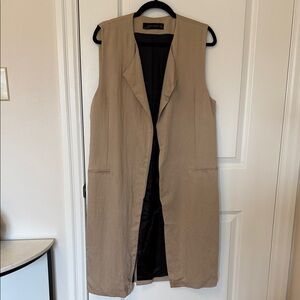 Zara Tan Sleeveless Longline Vest